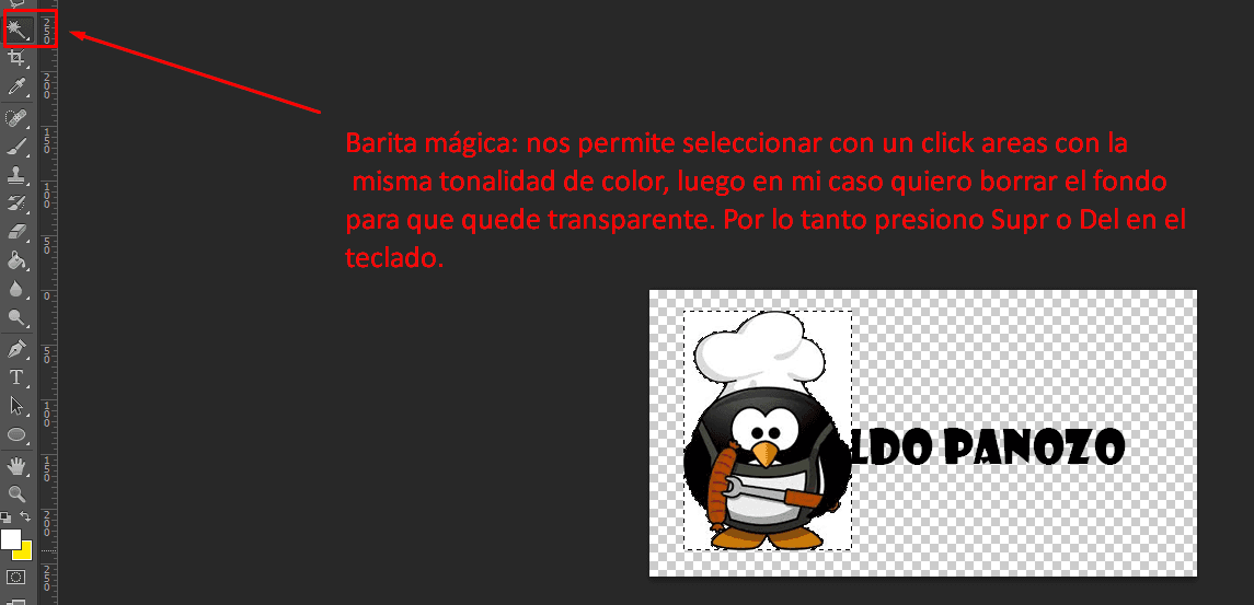 modificando la imagen en photoshop - paso a paso
