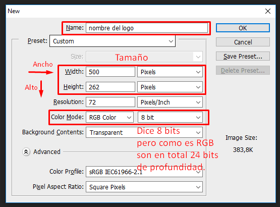creando la base del archivo photoshop - paso a paso