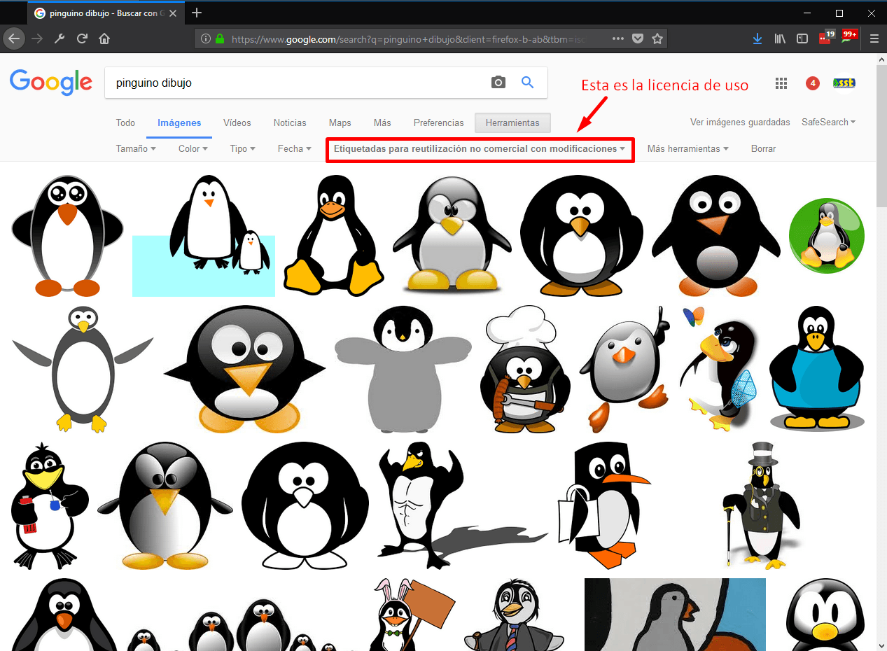buscando en google para logo con licencia - paso a paso